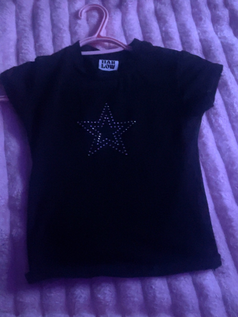 Harlow Black T-Shirt with Star Stud Detail